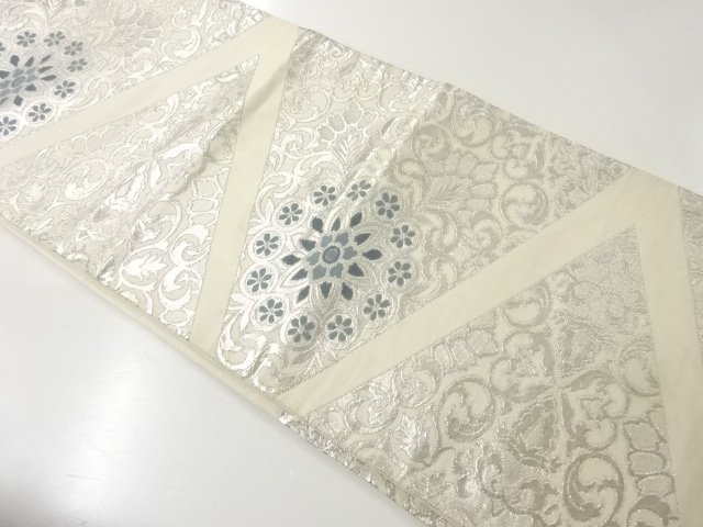JAPANESE KIMONO / ANTIQUE FLORAL PATTERN WOVEN FUKURO OBI (MATERIALS)